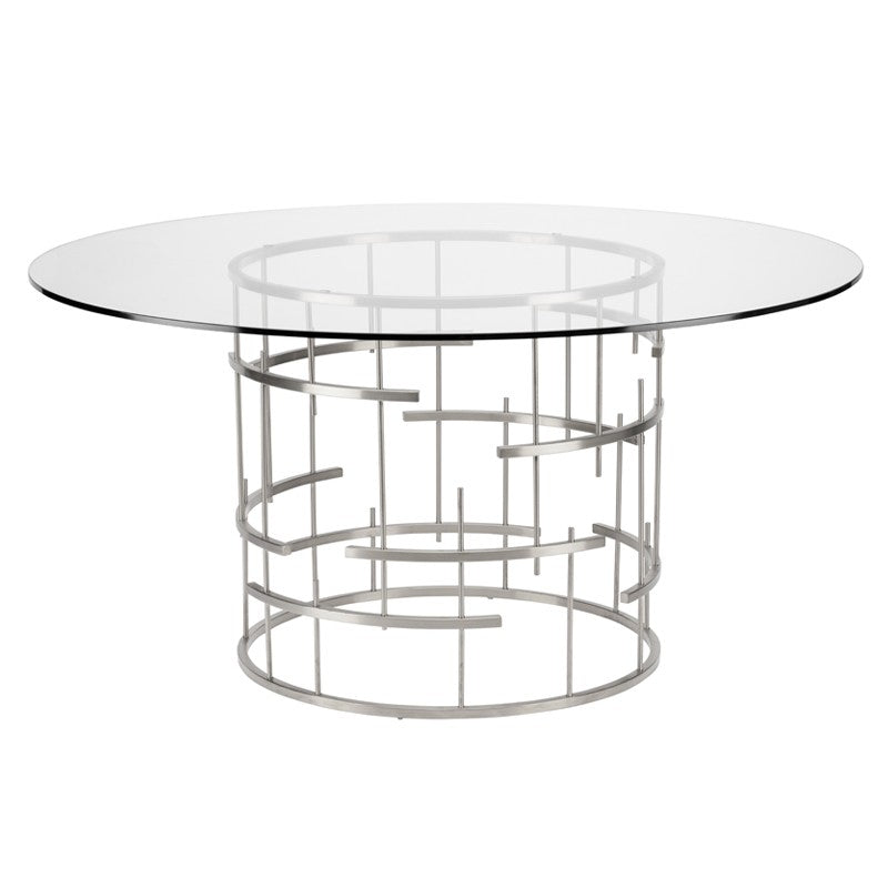 Load image into Gallery viewer, Round Tiffany Dining Table Small / Polished StainlessDining Table Nuevo  Small Polished Stainless  Four Hands, Burke Decor, Mid Century Modern Furniture, Old Bones Furniture Company, Old Bones Co, Modern Mid Century, Designer Furniture, https://www.oldbonesco.com/
