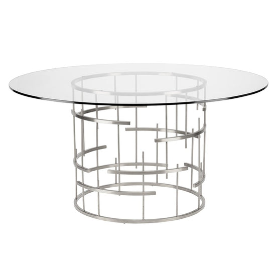 Round Tiffany Dining Table Small / Polished StainlessDining Table Nuevo  Small Polished Stainless  Four Hands, Burke Decor, Mid Century Modern Furniture, Old Bones Furniture Company, Old Bones Co, Modern Mid Century, Designer Furniture, https://www.oldbonesco.com/