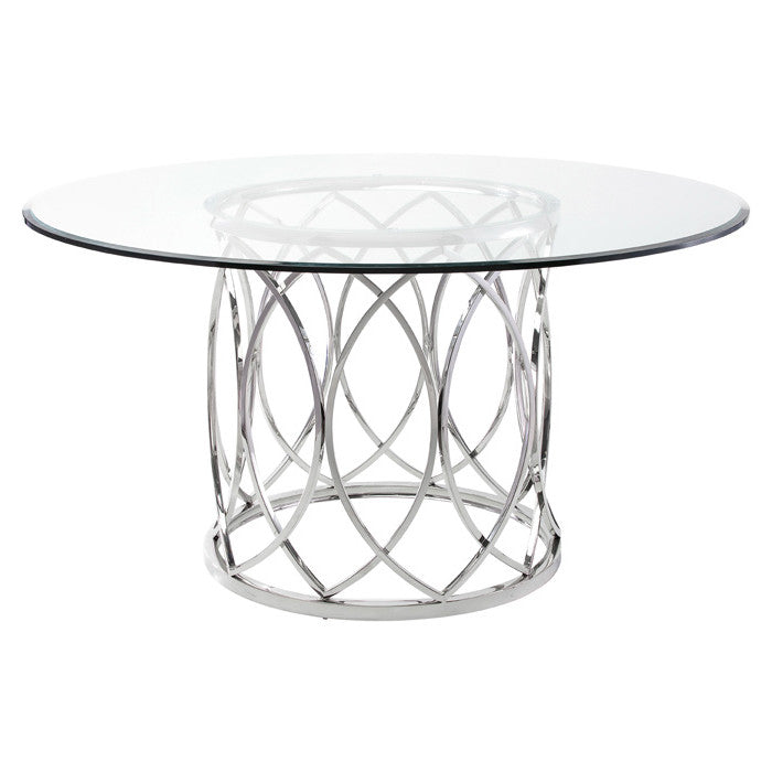 Juliette Clear Glass Dining Table - 59" TABLE Nuevo     Four Hands, Burke Decor, Mid Century Modern Furniture, Old Bones Furniture Company, Old Bones Co, Modern Mid Century, Designer Furniture, https://www.oldbonesco.com/