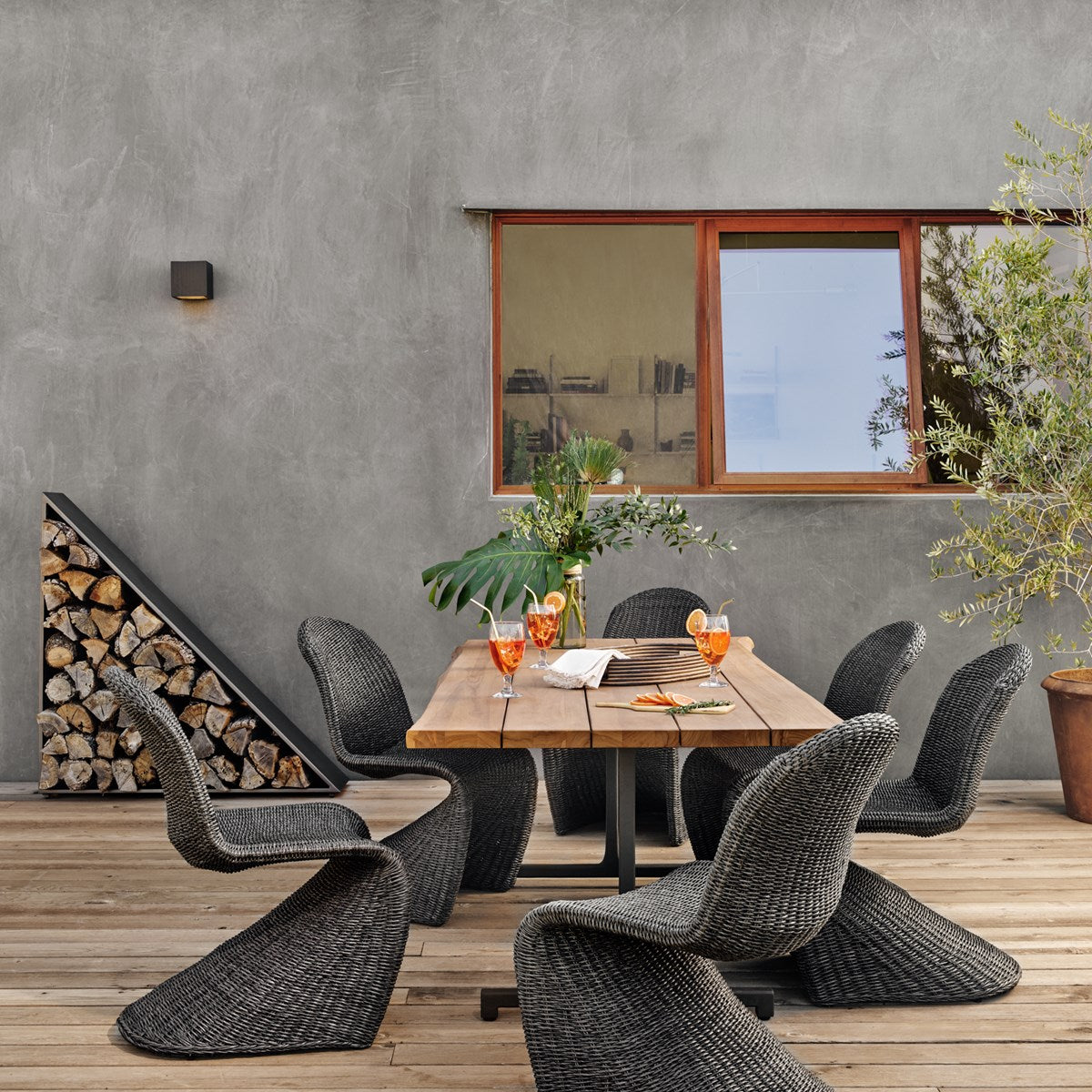 Nero Firewood Storage-Coated Gunmetal Firewood Storage Four Hands     Four Hands, Burke Decor, Mid Century Modern Furniture, Old Bones Furniture Company, Old Bones Co, Modern Mid Century, Designer Furniture, https://www.oldbonesco.com/