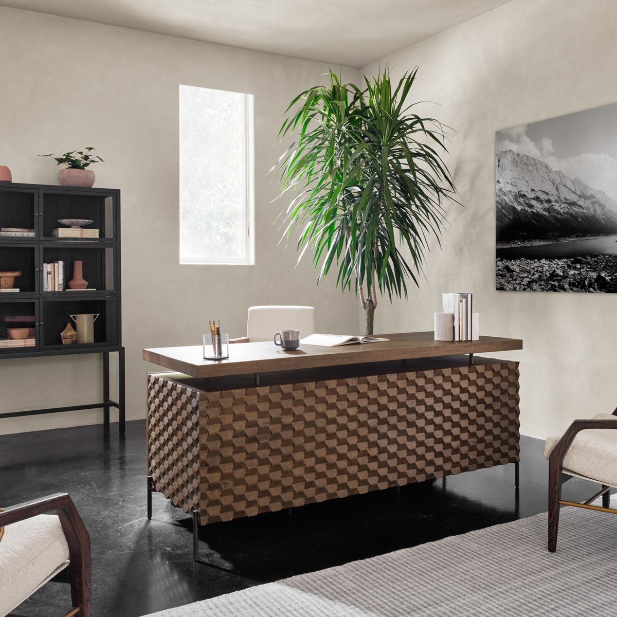 Raffael Desk-Antique Brown Desk Four Hands     Four Hands, Burke Decor, Mid Century Modern Furniture, Old Bones Furniture Company, Old Bones Co, Modern Mid Century, Designer Furniture, https://www.oldbonesco.com/