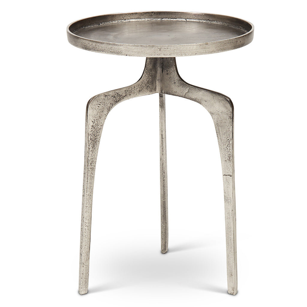 Vinya End Table Vintage SilverSide Table Urbia  Vintage Silver   Four Hands, Burke Decor, Mid Century Modern Furniture, Old Bones Furniture Company, Old Bones Co, Modern Mid Century, Designer Furniture, https://www.oldbonesco.com/