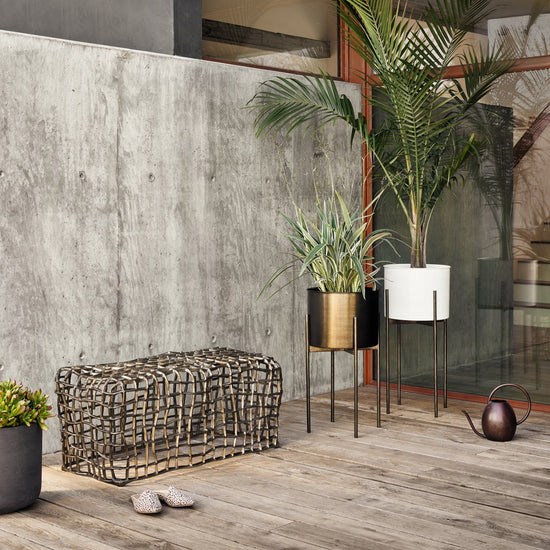 Zander Outdoor Bench-Aged Bronze Outdoor Bench Four Hands     Four Hands, Burke Decor, Mid Century Modern Furniture, Old Bones Furniture Company, Old Bones Co, Modern Mid Century, Designer Furniture, https://www.oldbonesco.com/