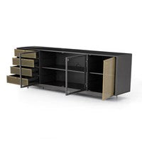 Hendrick Media Console Media Unit Four Hands     Four Hands, Burke Decor, Mid Century Modern Furniture, Old Bones Furniture Company, Old Bones Co, Modern Mid Century, Designer Furniture, https://www.oldbonesco.com/