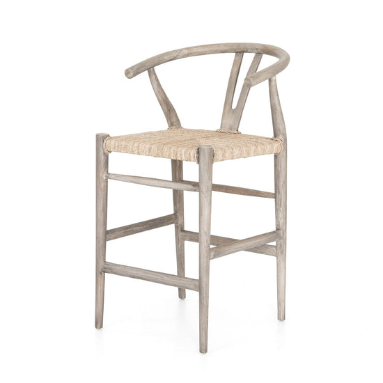 Muestra Bar + Counter Stool Weathered Grey / Bar StoolStool Four Hands  Weathered Grey Bar Stool  Four Hands, Burke Decor, Mid Century Modern Furniture, Old Bones Furniture Company, Old Bones Co, Modern Mid Century, Designer Furniture, https://www.oldbonesco.com/