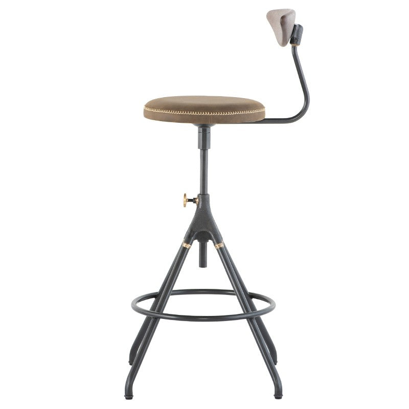 Akron Counter Stool With Back - Jin Green BAR AND COUNTER STOOL District Eight     Four Hands, Burke Decor, Mid Century Modern Furniture, Old Bones Furniture Company, Old Bones Co, Modern Mid Century, Designer Furniture, https://www.oldbonesco.com/