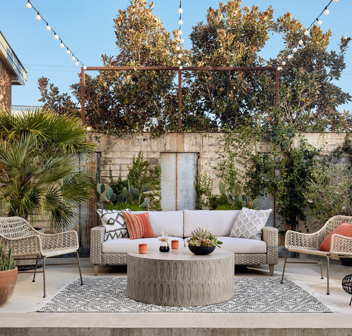 Remi Outdoor Sofa-90" Sofa Four Hands     Four Hands, Burke Decor, Mid Century Modern Furniture, Old Bones Furniture Company, Old Bones Co, Modern Mid Century, Designer Furniture, https://www.oldbonesco.com/