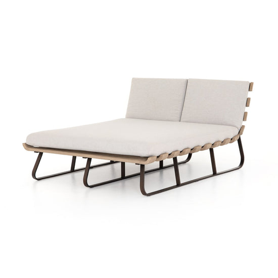 Dimitri Outdoor Double Daybed Stone GreyDouble Daybed Four Hands  Stone Grey   Four Hands, Burke Decor, Mid Century Modern Furniture, Old Bones Furniture Company, Old Bones Co, Modern Mid Century, Designer Furniture, https://www.oldbonesco.com/