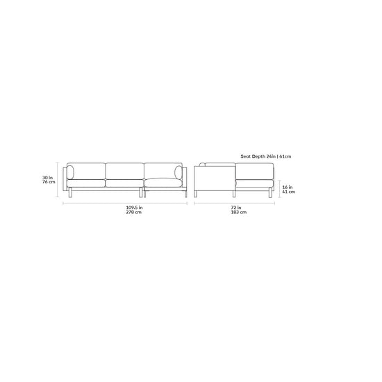 Silverlake Sectional Right Facing Sectional Sofa Gus*     Four Hands, Burke Decor, Mid Century Modern Furniture, Old Bones Furniture Company, Old Bones Co, Modern Mid Century, Designer Furniture, https://www.oldbonesco.com/