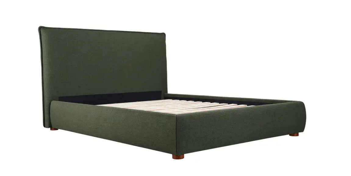 Luzon Bed King / Deep ForestBeds Moe's  King Deep Forest  Four Hands, Mid Century Modern Furniture, Old Bones Furniture Company, Old Bones Co, Modern Mid Century, Designer Furniture, https://www.oldbonesco.com/