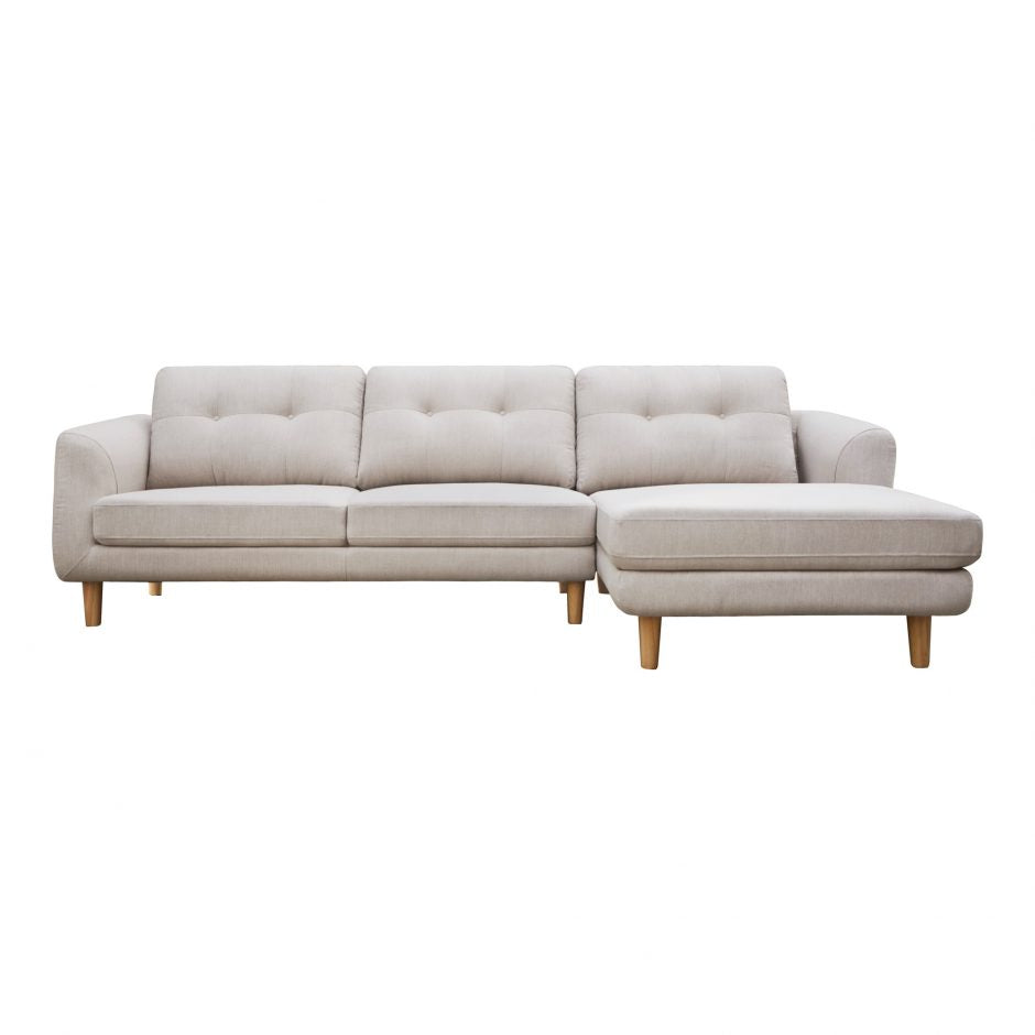 Corey Sectional Beige Right Sectional Sofa Moe's     Four Hands, Burke Decor, Mid Century Modern Furniture, Old Bones Furniture Company, Old Bones Co, Modern Mid Century, Designer Furniture, https://www.oldbonesco.com/