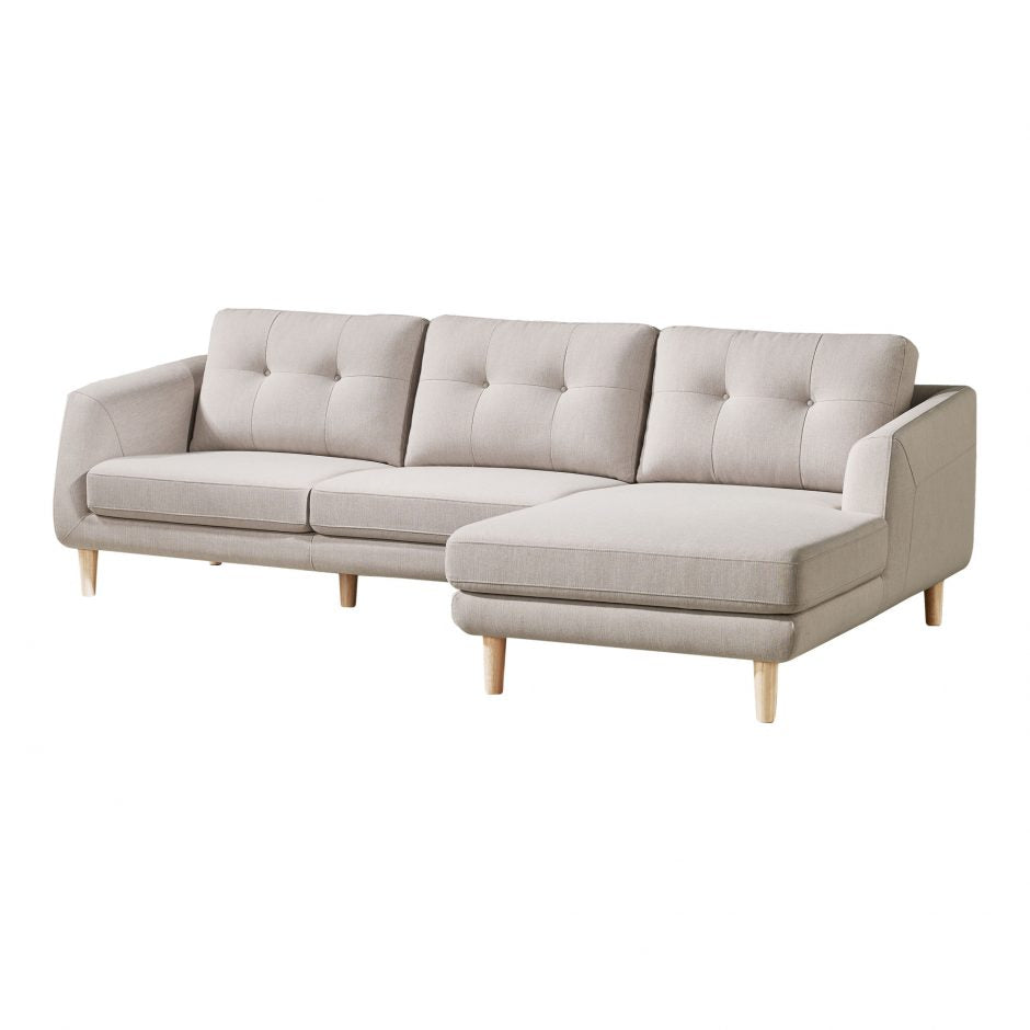 Corey Sectional Beige Right Sectional Sofa Moe's     Four Hands, Burke Decor, Mid Century Modern Furniture, Old Bones Furniture Company, Old Bones Co, Modern Mid Century, Designer Furniture, https://www.oldbonesco.com/