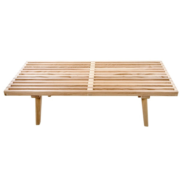 Inwood Slat Mid-Century Platform Bench - Natural 48" Natural BenchBenches Leisuremod  48" Natural Bench   Four Hands, Mid Century Modern Furniture, Old Bones Furniture Company, Old Bones Co, Modern Mid Century, Designer Furniture, https://www.oldbonesco.com/