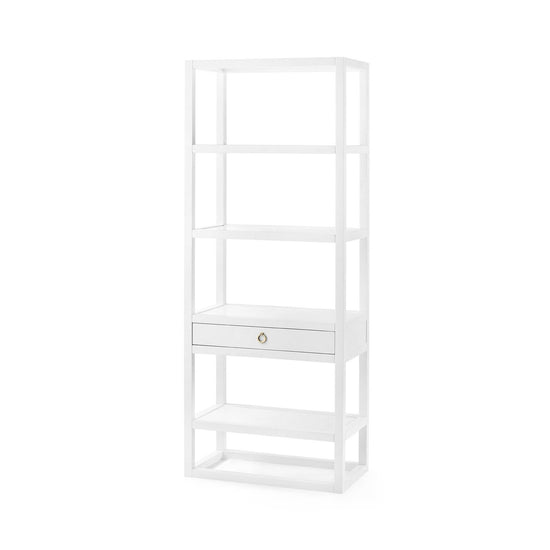 Load image into Gallery viewer, Newport Etagere, White Tall Cabinet Bungalow 5     Four Hands, Burke Decor, Mid Century Modern Furniture, Old Bones Furniture Company, Old Bones Co, Modern Mid Century, Designer Furniture, https://www.oldbonesco.com/
