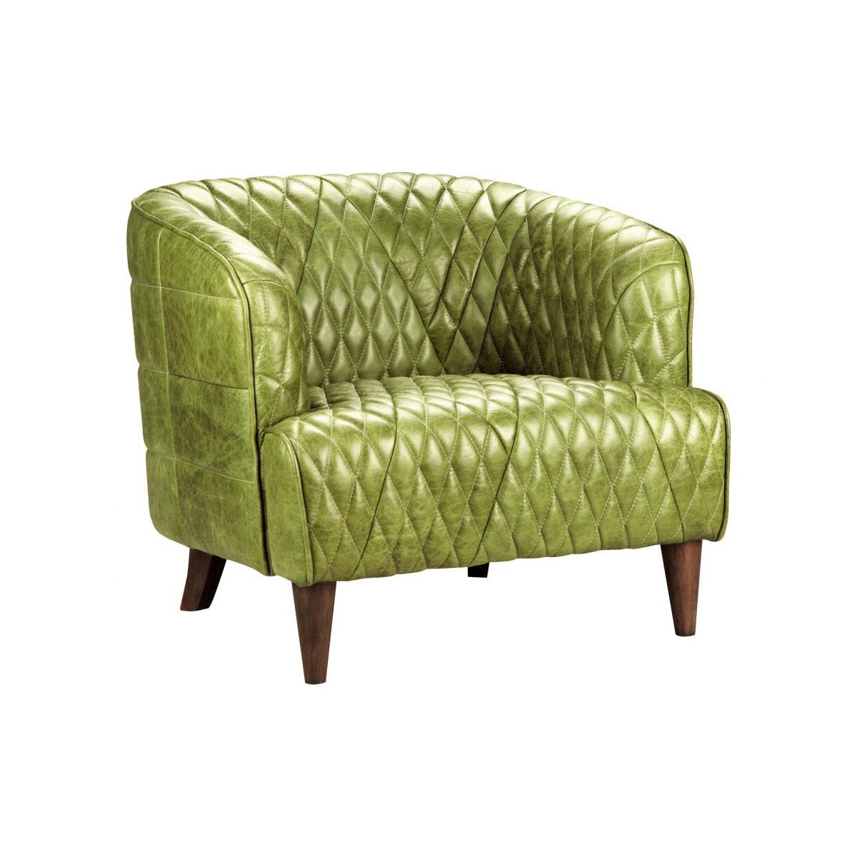 Load image into Gallery viewer, Magdelan Tufted Leather Arm Chair GreenOccasional Chairs Moe&amp;#39;s  Green   Four Hands, Burke Decor, Mid Century Modern Furniture, Old Bones Furniture Company, Old Bones Co, Modern Mid Century, Designer Furniture, https://www.oldbonesco.com/
