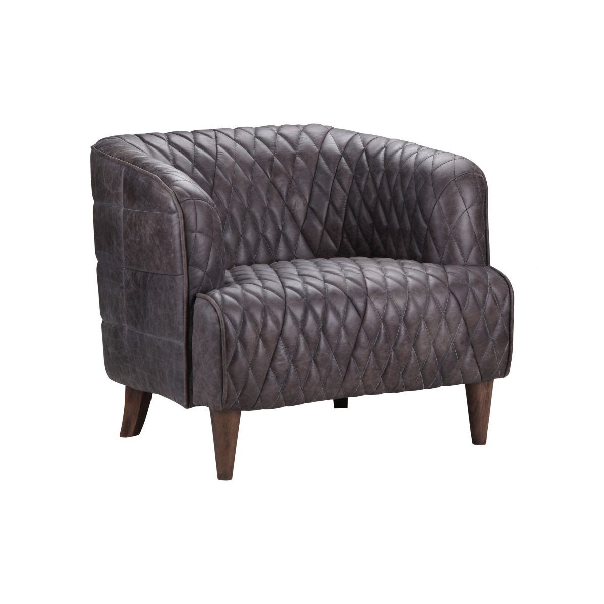 Load image into Gallery viewer, Magdelan Tufted Leather Arm Chair BlackOccasional Chairs Moe&amp;#39;s  Black   Four Hands, Burke Decor, Mid Century Modern Furniture, Old Bones Furniture Company, Old Bones Co, Modern Mid Century, Designer Furniture, https://www.oldbonesco.com/
