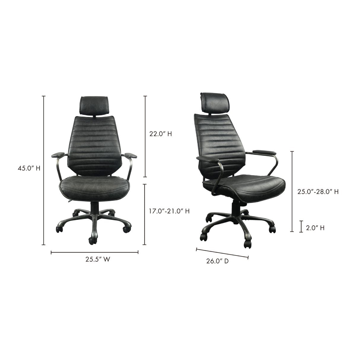 Load image into Gallery viewer, Executive Swivel Office Chair Office Chairs Moe&amp;#39;s     Four Hands, Burke Decor, Mid Century Modern Furniture, Old Bones Furniture Company, Old Bones Co, Modern Mid Century, Designer Furniture, https://www.oldbonesco.com/
