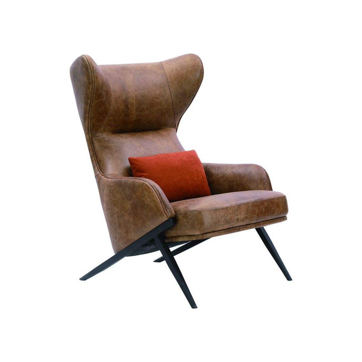 Load image into Gallery viewer, Amos Leather Accent Chair Occasional Chairs Moe&amp;#39;s     Four Hands, Burke Decor, Mid Century Modern Furniture, Old Bones Furniture Company, Old Bones Co, Modern Mid Century, Designer Furniture, https://www.oldbonesco.com/
