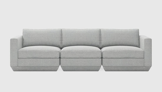 Load image into Gallery viewer, Podium 3PC Sofa Bayview SilverSofa Gus*  Bayview Silver   Four Hands, Mid Century Modern Furniture, Old Bones Furniture Company, Old Bones Co, Modern Mid Century, Designer Furniture, https://www.oldbonesco.com/
