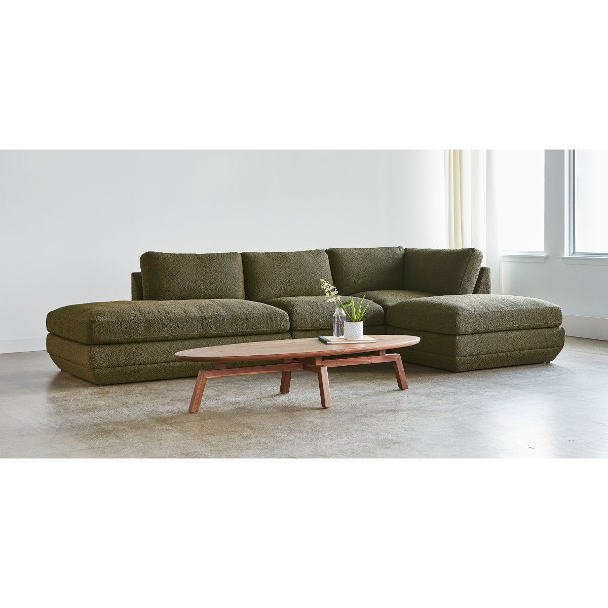 Podium Modular 4PC Lounge Sectional B - RF Sectional Sofa Gus*     Four Hands, Burke Decor, Mid Century Modern Furniture, Old Bones Furniture Company, Old Bones Co, Modern Mid Century, Designer Furniture, https://www.oldbonesco.com/