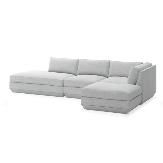 Podium Modular 4PC Lounge Sectional B - RF Bayview SilverSectional Sofa Gus*  Bayview Silver   Four Hands, Burke Decor, Mid Century Modern Furniture, Old Bones Furniture Company, Old Bones Co, Modern Mid Century, Designer Furniture, https://www.oldbonesco.com/