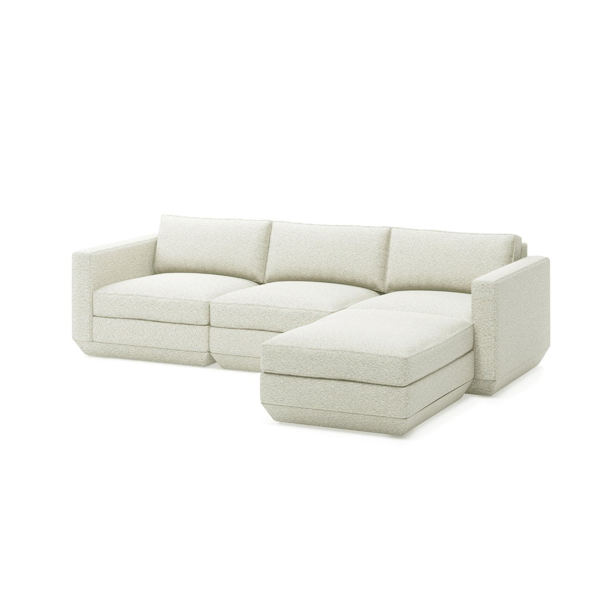 Podium Modular 4PC Sectional RF Copenhagen FossilSectional Modular Gus*  Copenhagen Fossil   Four Hands, Burke Decor, Mid Century Modern Furniture, Old Bones Furniture Company, Old Bones Co, Modern Mid Century, Designer Furniture, https://www.oldbonesco.com/