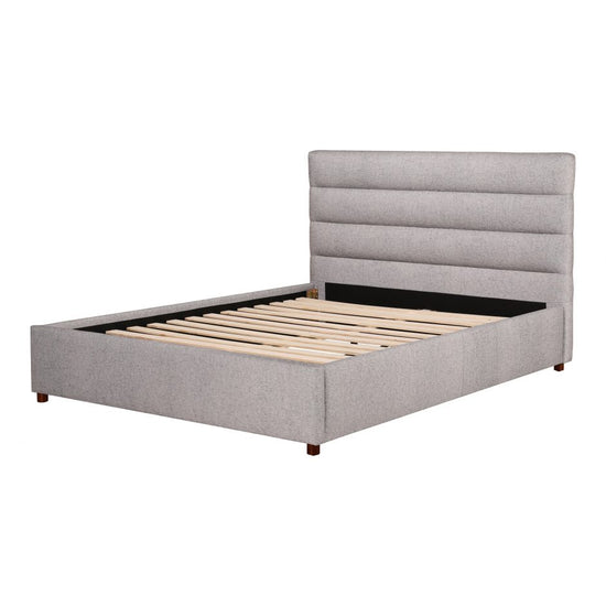 Takio Queen Bed Light Grey Queen Bed Moe's     Four Hands, Burke Decor, Mid Century Modern Furniture, Old Bones Furniture Company, Old Bones Co, Modern Mid Century, Designer Furniture, https://www.oldbonesco.com/