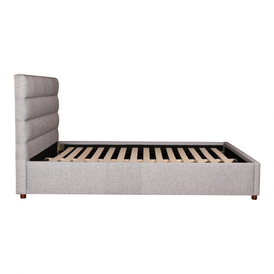 Takio Queen Bed Light Grey Queen Bed Moe's     Four Hands, Burke Decor, Mid Century Modern Furniture, Old Bones Furniture Company, Old Bones Co, Modern Mid Century, Designer Furniture, https://www.oldbonesco.com/