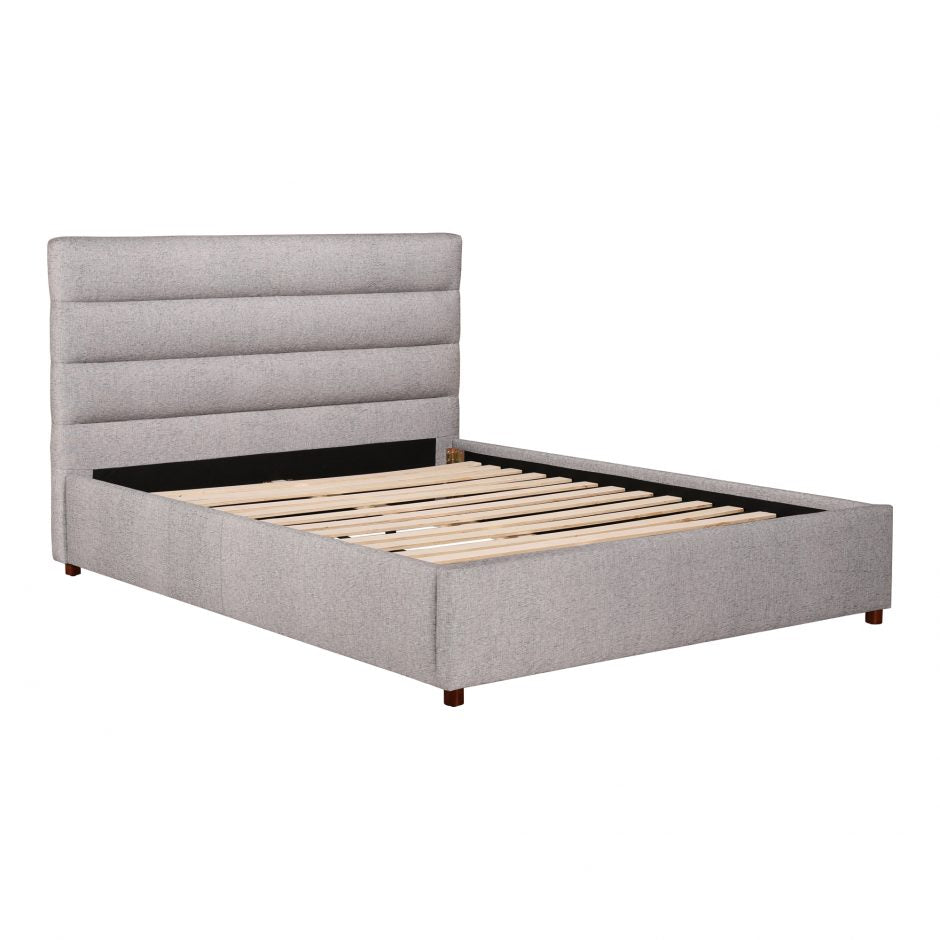 Takio Queen Bed Light Grey Queen Bed Moe's     Four Hands, Burke Decor, Mid Century Modern Furniture, Old Bones Furniture Company, Old Bones Co, Modern Mid Century, Designer Furniture, https://www.oldbonesco.com/