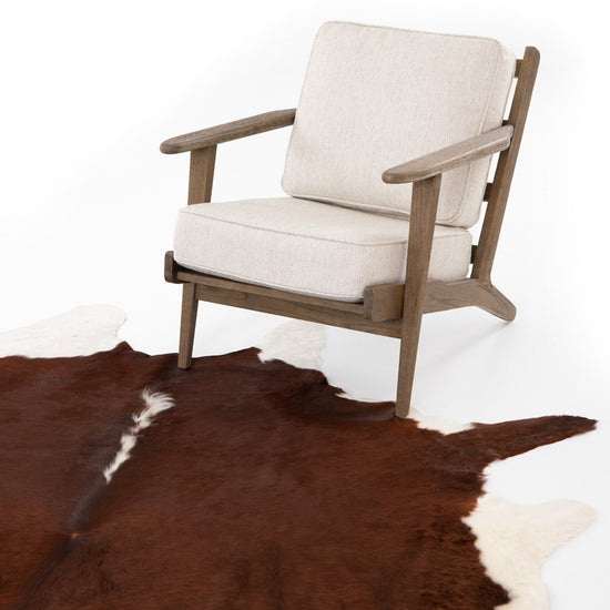Load image into Gallery viewer, Cardin Cowhide Rug, Brown And White Cardin Cowhide Rug Four Hands     Four Hands, Burke Decor, Mid Century Modern Furniture, Old Bones Furniture Company, Old Bones Co, Modern Mid Century, Designer Furniture, https://www.oldbonesco.com/
