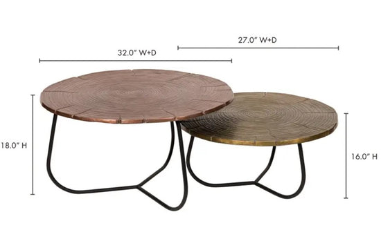 Load image into Gallery viewer, Cross Section Tables Set Of Two Coffee Tables Moe&amp;#39;s     Four Hands, Mid Century Modern Furniture, Old Bones Furniture Company, Old Bones Co, Modern Mid Century, Designer Furniture, https://www.oldbonesco.com/
