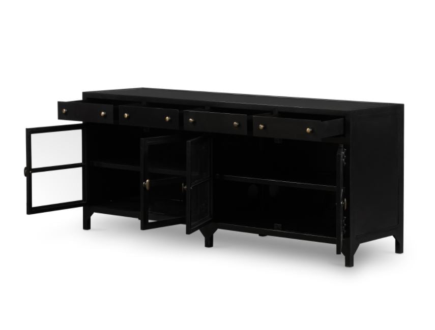 SHADOW BOX MEDIA CONSOLE Cabinets & Storage Four Hands     Four Hands, Burke Decor, Mid Century Modern Furniture, Old Bones Furniture Company, Old Bones Co, Modern Mid Century, Designer Furniture, https://www.oldbonesco.com/