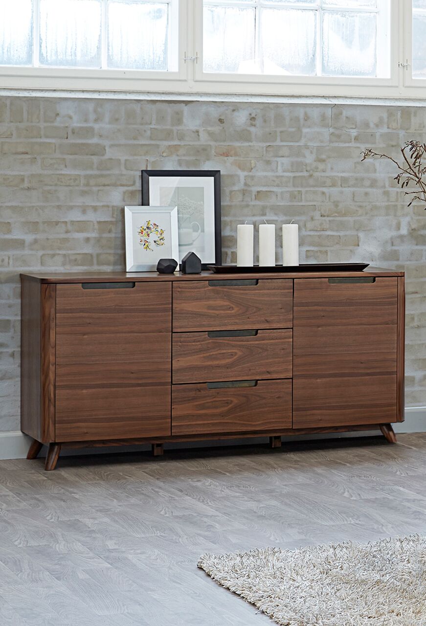 Tahoe American Walnut 3 Section Sideboard Buffet Unique Furniture     Four Hands, Burke Decor, Mid Century Modern Furniture, Old Bones Furniture Company, Old Bones Co, Modern Mid Century, Designer Furniture, https://www.oldbonesco.com/