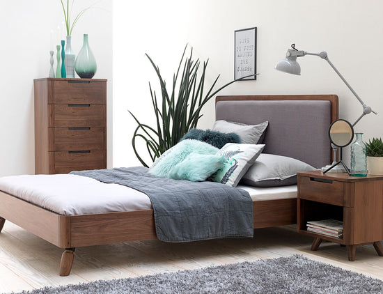 Load image into Gallery viewer, Tahoe Mid Century Modern Walnut Queen Size Bed BED Unique Furniture     Four Hands, Burke Decor, Mid Century Modern Furniture, Old Bones Furniture Company, Old Bones Co, Modern Mid Century, Designer Furniture, https://www.oldbonesco.com/
