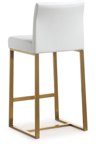 Load image into Gallery viewer, Denmark White Gold Steel Counter Stool (Set of 2) Counter Stool TOV Furniture     Four Hands, Burke Decor, Mid Century Modern Furniture, Old Bones Furniture Company, Old Bones Co, Modern Mid Century, Designer Furniture, https://www.oldbonesco.com/
