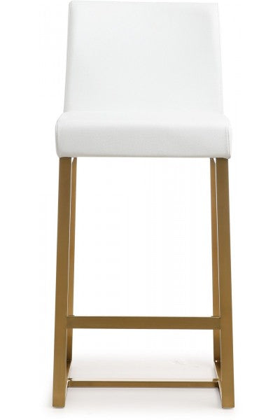 Load image into Gallery viewer, Denmark White Gold Steel Counter Stool (Set of 2) Counter Stool TOV Furniture     Four Hands, Burke Decor, Mid Century Modern Furniture, Old Bones Furniture Company, Old Bones Co, Modern Mid Century, Designer Furniture, https://www.oldbonesco.com/
