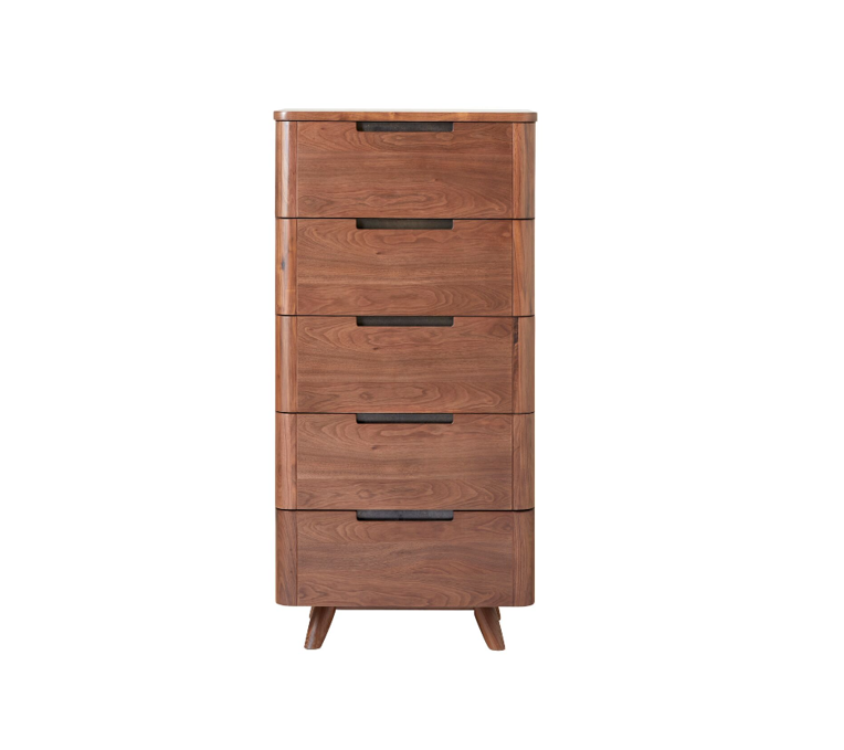 Load image into Gallery viewer, Tahoe MCM Walnut 5 Drawer Lingerie Chest Sideboards &amp;amp; Storage Unique Furniture     Four Hands, Mid Century Modern Furniture, Old Bones Furniture Company, Old Bones Co, Modern Mid Century, Designer Furniture, https://www.oldbonesco.com/
