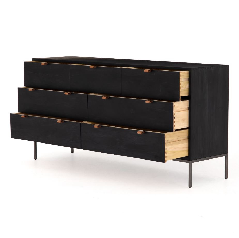 Trey 7 Drawer Dresser-Auburn Poplar Dresser Four Hands     Four Hands, Mid Century Modern Furniture, Old Bones Furniture Company, Old Bones Co, Modern Mid Century, Designer Furniture, https://www.oldbonesco.com/