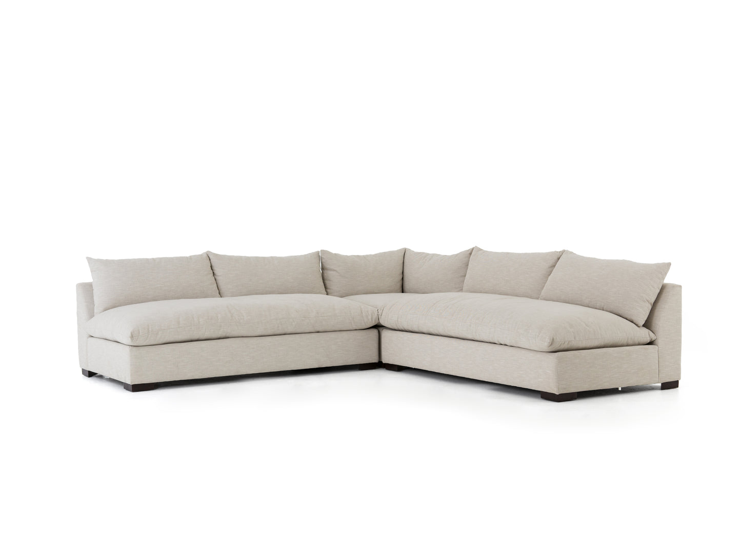 Grant Light Gray Fabric 4-piece Modular Sectional, Living Room -  Sectionals