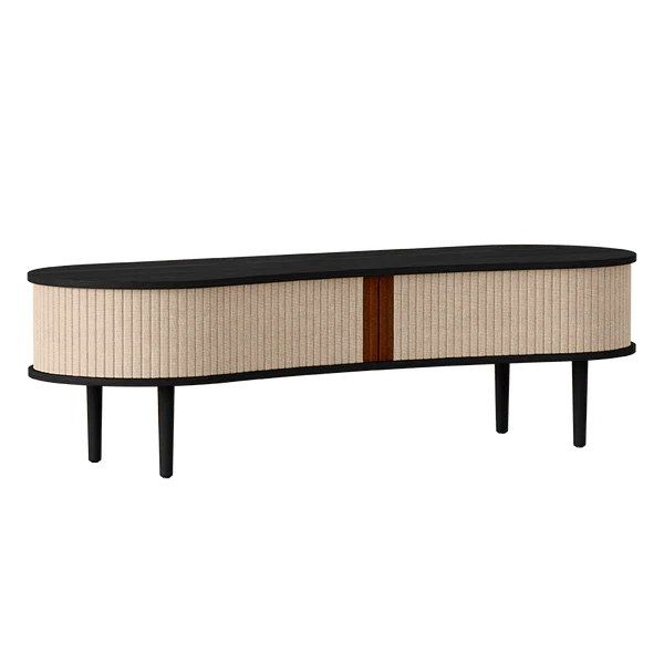 Audacious TV Bench Sand / BlackMEDIA UNIT Umage  Sand Black  Four Hands, Mid Century Modern Furniture, Old Bones Furniture Company, Old Bones Co, Modern Mid Century, Designer Furniture, https://www.oldbonesco.com/