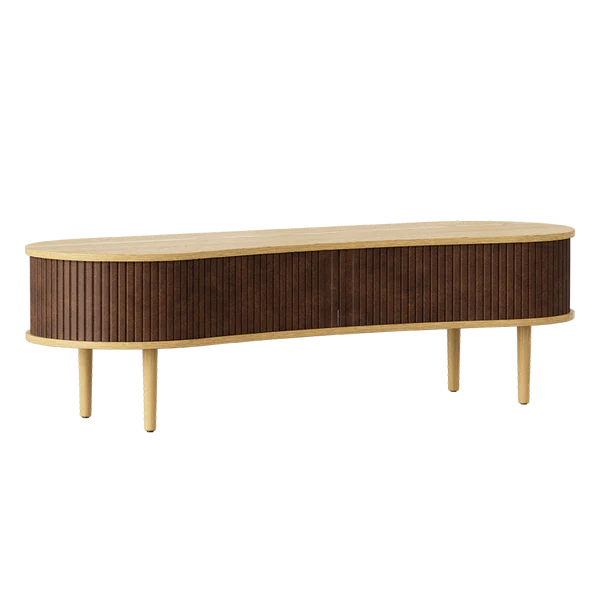 Audacious TV Bench Hazelnut / OakMEDIA UNIT Umage  Hazelnut Oak  Four Hands, Mid Century Modern Furniture, Old Bones Furniture Company, Old Bones Co, Modern Mid Century, Designer Furniture, https://www.oldbonesco.com/