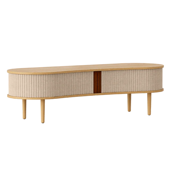 Audacious TV Bench Sand / OakMEDIA UNIT Umage  Sand Oak  Four Hands, Mid Century Modern Furniture, Old Bones Furniture Company, Old Bones Co, Modern Mid Century, Designer Furniture, https://www.oldbonesco.com/