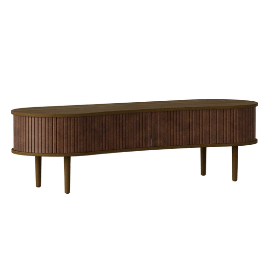 Audacious TV Bench Hazelnut / Dark OakMEDIA UNIT Umage  Hazelnut Dark Oak  Four Hands, Mid Century Modern Furniture, Old Bones Furniture Company, Old Bones Co, Modern Mid Century, Designer Furniture, https://www.oldbonesco.com/