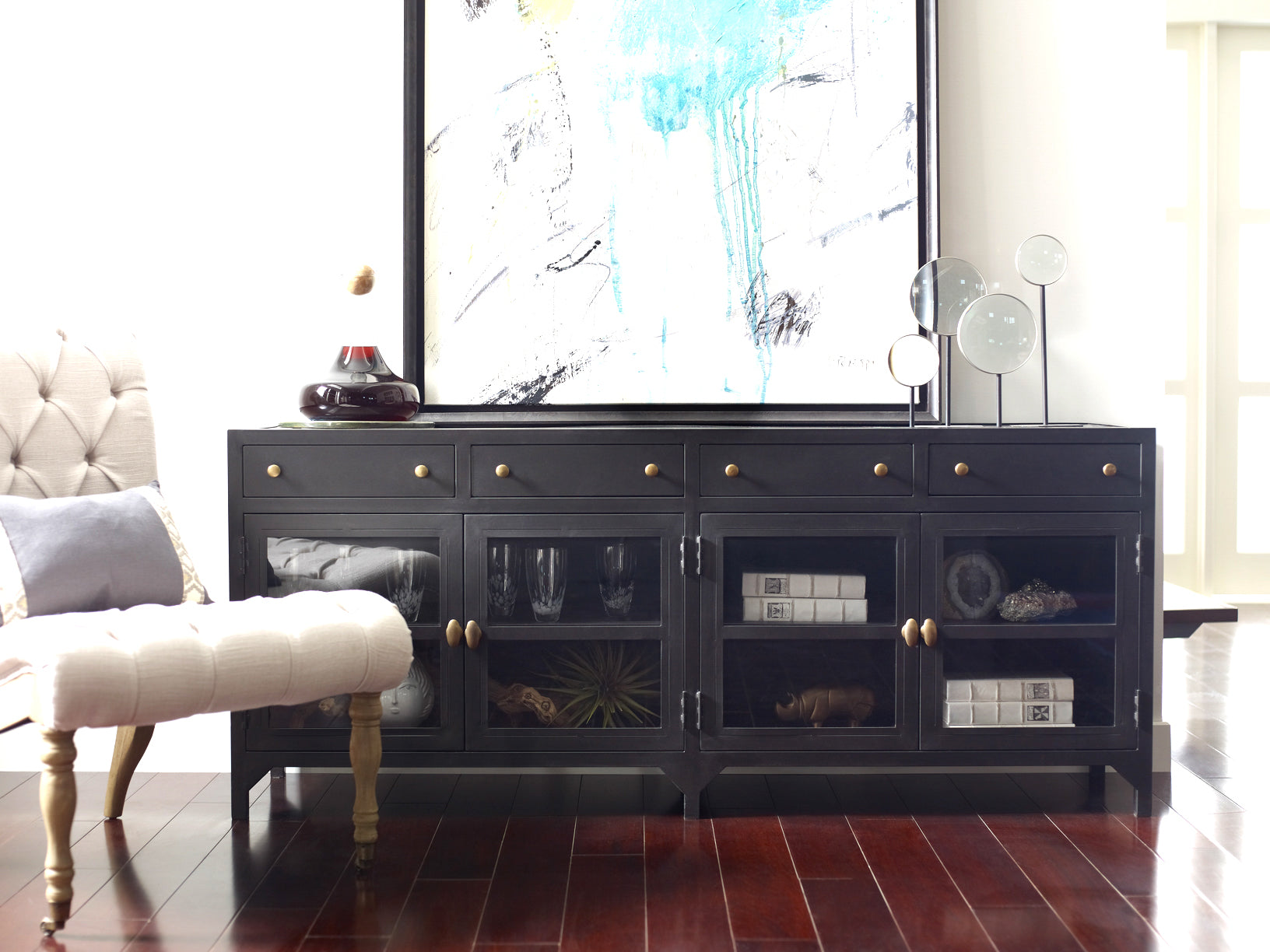 SHADOW BOX MEDIA CONSOLE Cabinets & Storage Four Hands     Four Hands, Burke Decor, Mid Century Modern Furniture, Old Bones Furniture Company, Old Bones Co, Modern Mid Century, Designer Furniture, https://www.oldbonesco.com/