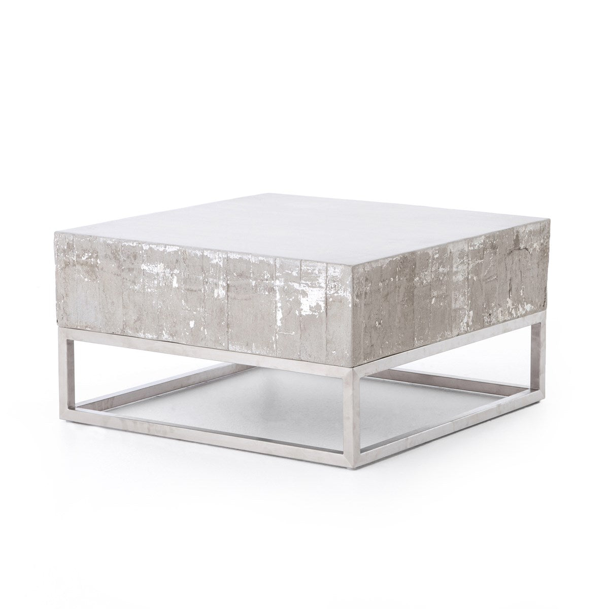 Concrete and Chrome Coffee Table Coffee Table Four Hands     Four Hands, Burke Decor, Mid Century Modern Furniture, Old Bones Furniture Company, Old Bones Co, Modern Mid Century, Designer Furniture, https://www.oldbonesco.com/