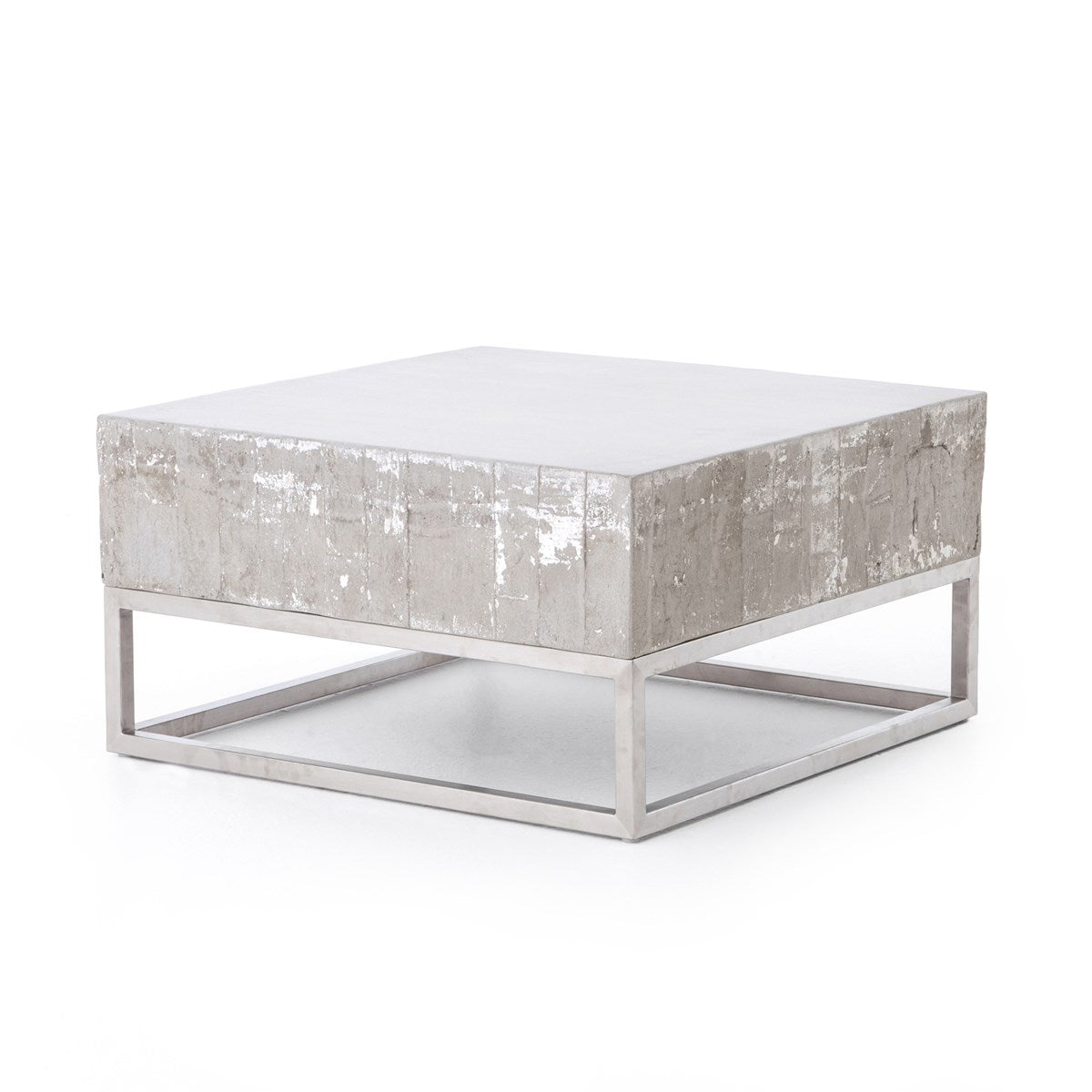 Concrete and Chrome Coffee Table Coffee Table Four Hands     Four Hands, Burke Decor, Mid Century Modern Furniture, Old Bones Furniture Company, Old Bones Co, Modern Mid Century, Designer Furniture, https://www.oldbonesco.com/
