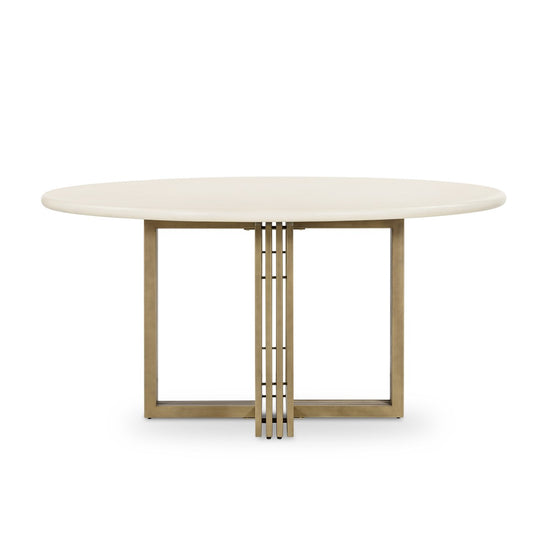 Mia Round Dining Table-Parchment White Dining Table Four Hands     Four Hands, Burke Decor, Mid Century Modern Furniture, Old Bones Furniture Company, Old Bones Co, Modern Mid Century, Designer Furniture, https://www.oldbonesco.com/