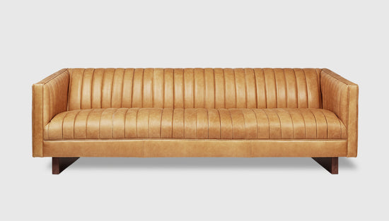 Load image into Gallery viewer, Wallace Sofa Canyon Whiskey LeatherSofa Gus*  Canyon Whiskey Leather   Four Hands, Mid Century Modern Furniture, Old Bones Furniture Company, Old Bones Co, Modern Mid Century, Designer Furniture, https://www.oldbonesco.com/
