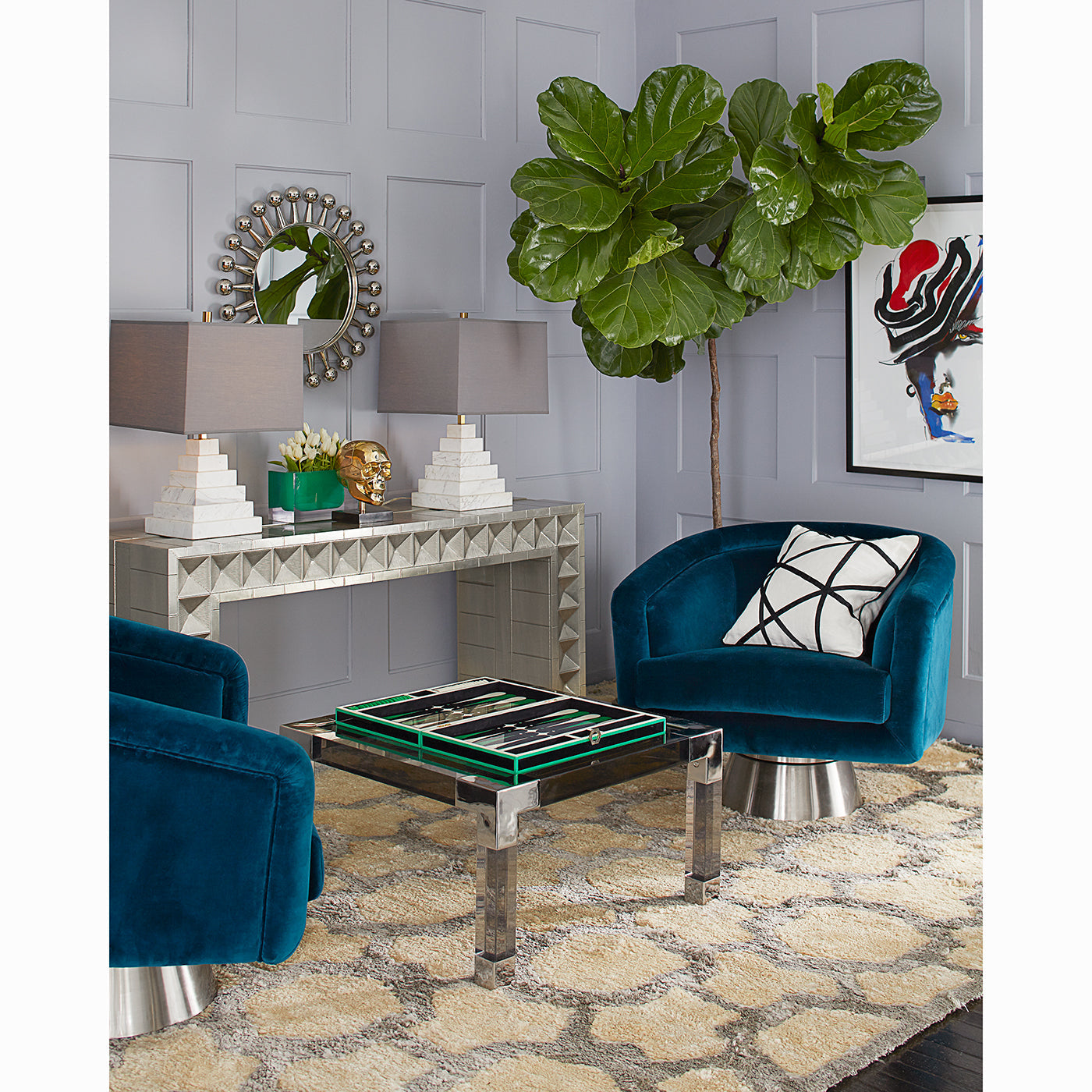 Talitha Waterfall Console Console Table Jonathan Adler     Four Hands, Mid Century Modern Furniture, Old Bones Furniture Company, Old Bones Co, Modern Mid Century, Designer Furniture, https://www.oldbonesco.com/