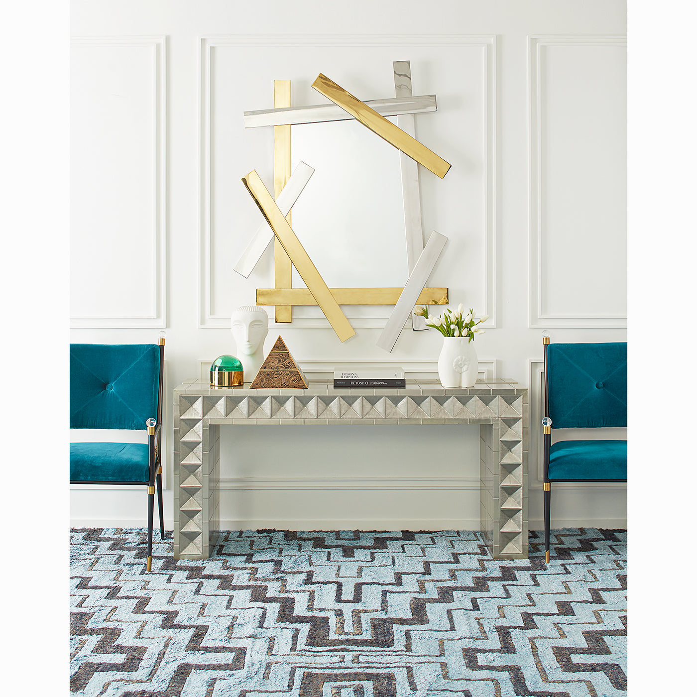 Talitha Waterfall Console Console Table Jonathan Adler     Four Hands, Mid Century Modern Furniture, Old Bones Furniture Company, Old Bones Co, Modern Mid Century, Designer Furniture, https://www.oldbonesco.com/